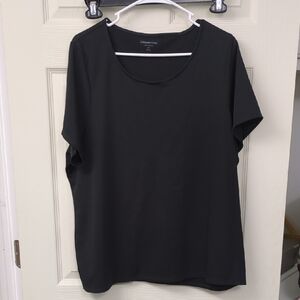 Coldwater Creek Black Scoop Neck Short Sleeve Top